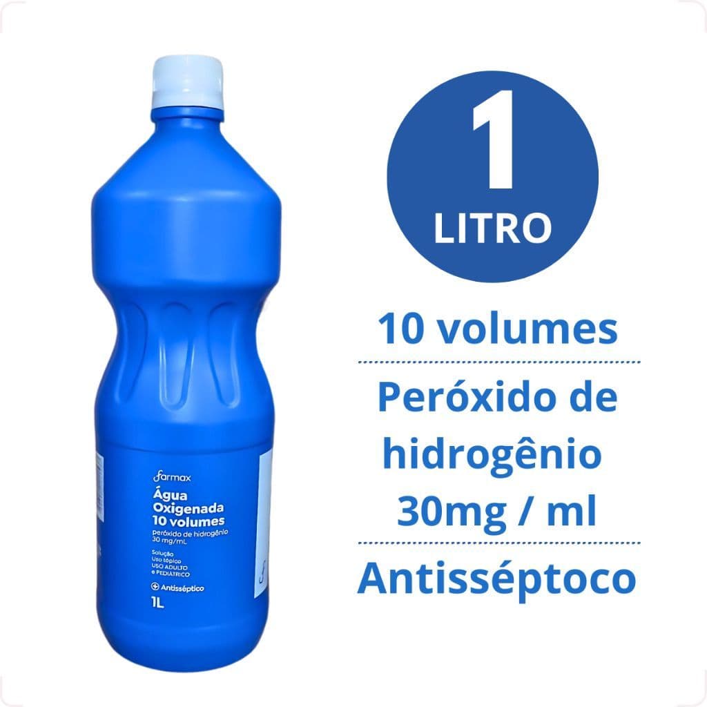 Água Oxigenada 10 Volumes Antisséptico Farmax 1L