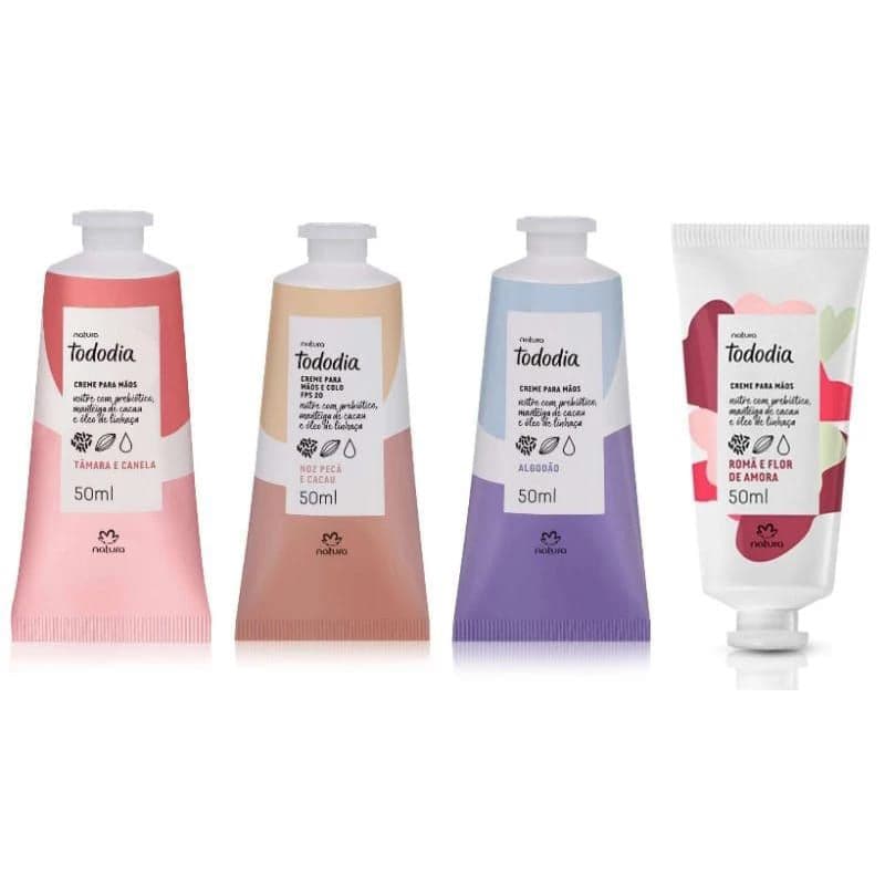 Creme Nutritivo para as Mãos Tododia Natura Romã e Flor de Amora ou Cereja e Avelã 50 ml