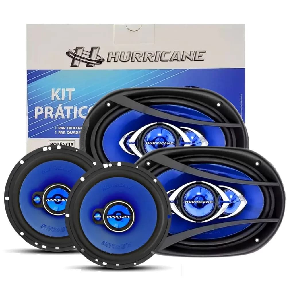 Kit Fácil Falante Hurricane 6 + 6x9 280w Rms Prático Som