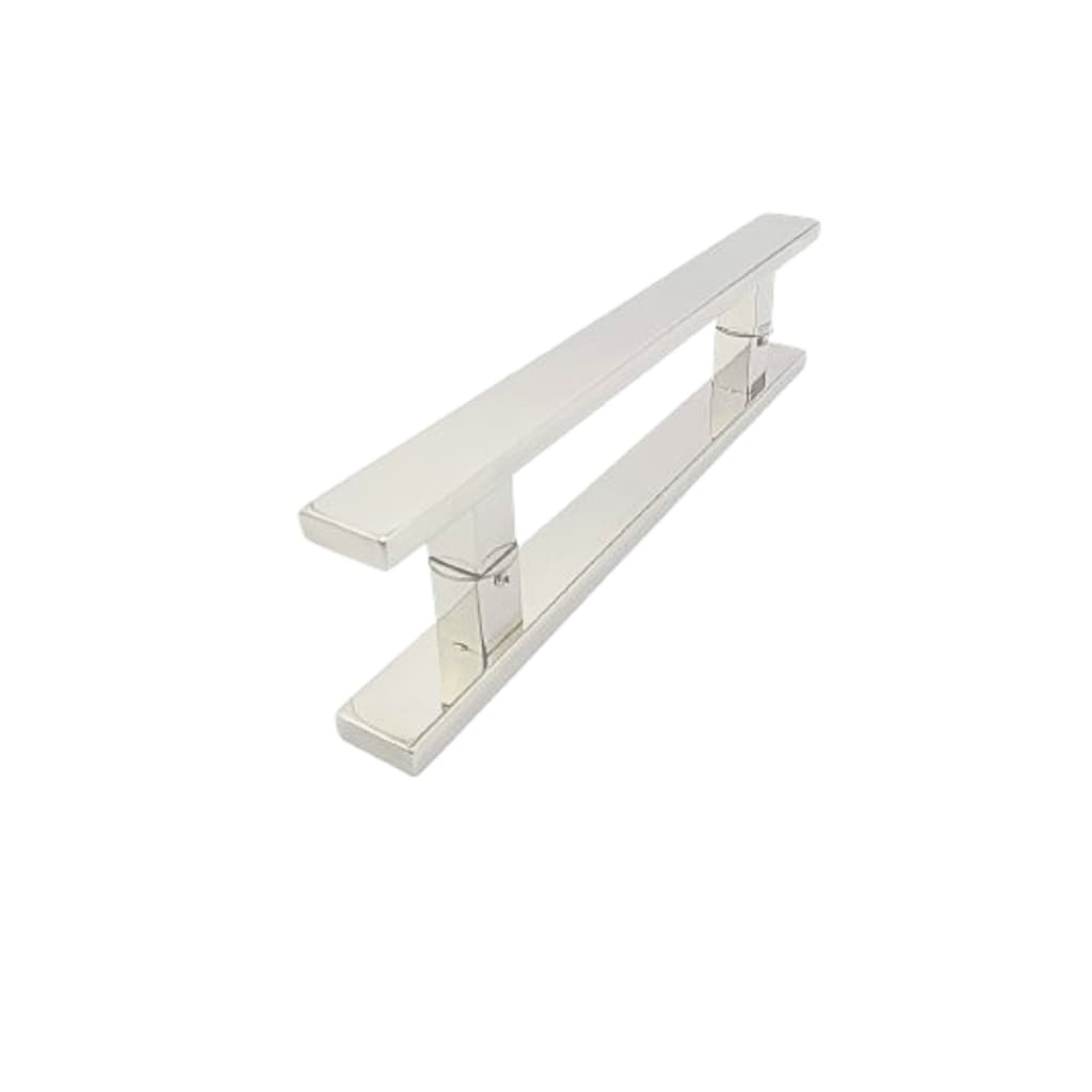 puxador de porta inox 30 cm para porta de madeira vidro aluminio polido brilhante