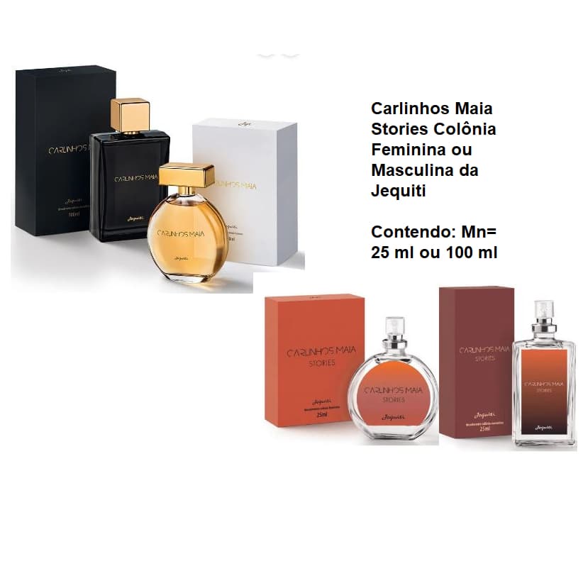 Perfume Carlinhos Maia Stories Desodorante Colônia Feminina ou Masculina da Jequiti, Miniatura 25 ml