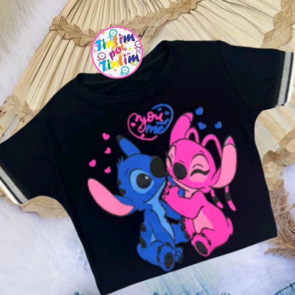 Blusa stitch camisa divertidamente infantil e Juvenil Crooped Stitch Tintim por Tintim Modas moda bloguerinha carnaval