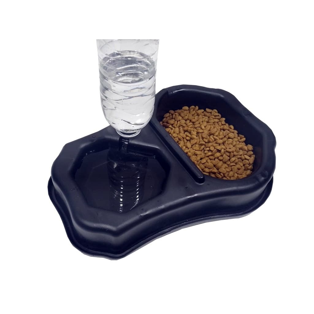 Pet Bebedouro automático e  Comedouro Duplo Anti Formiga com suporte para Garrafa Comedouro