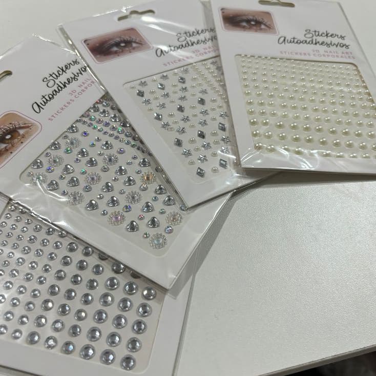 Diamantes para os olhos/decoração facial, maquiagem para os olhos com pérolas/strass para palco de joias