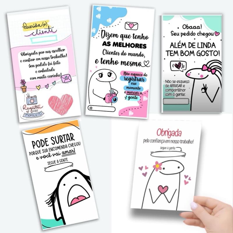 100 und  Cartão de agradecimento ao cliente / TAG Flork/