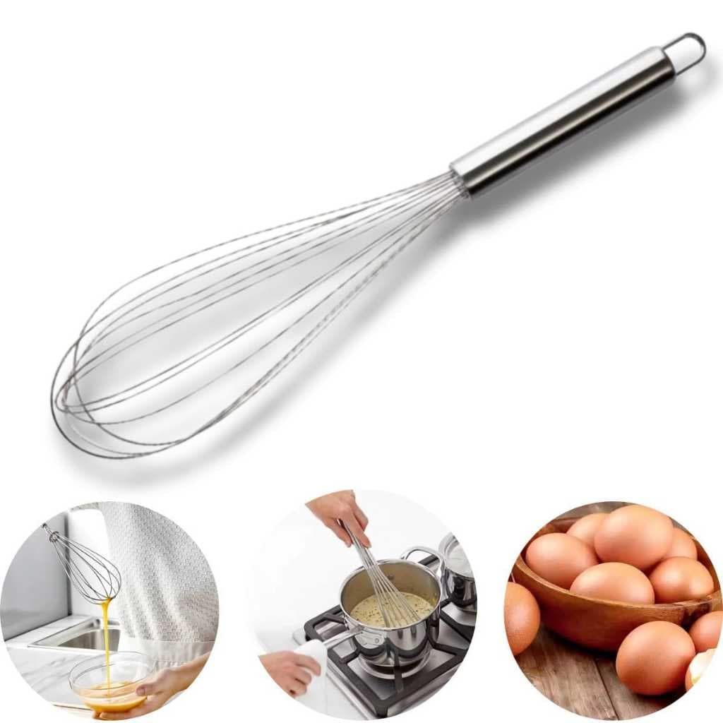 OFERTA Batedor Fouet Fue Fuet Profissional De Ovos E Massas Cabo Reforçado  25cm Yins Home Utensilio De Cozinha