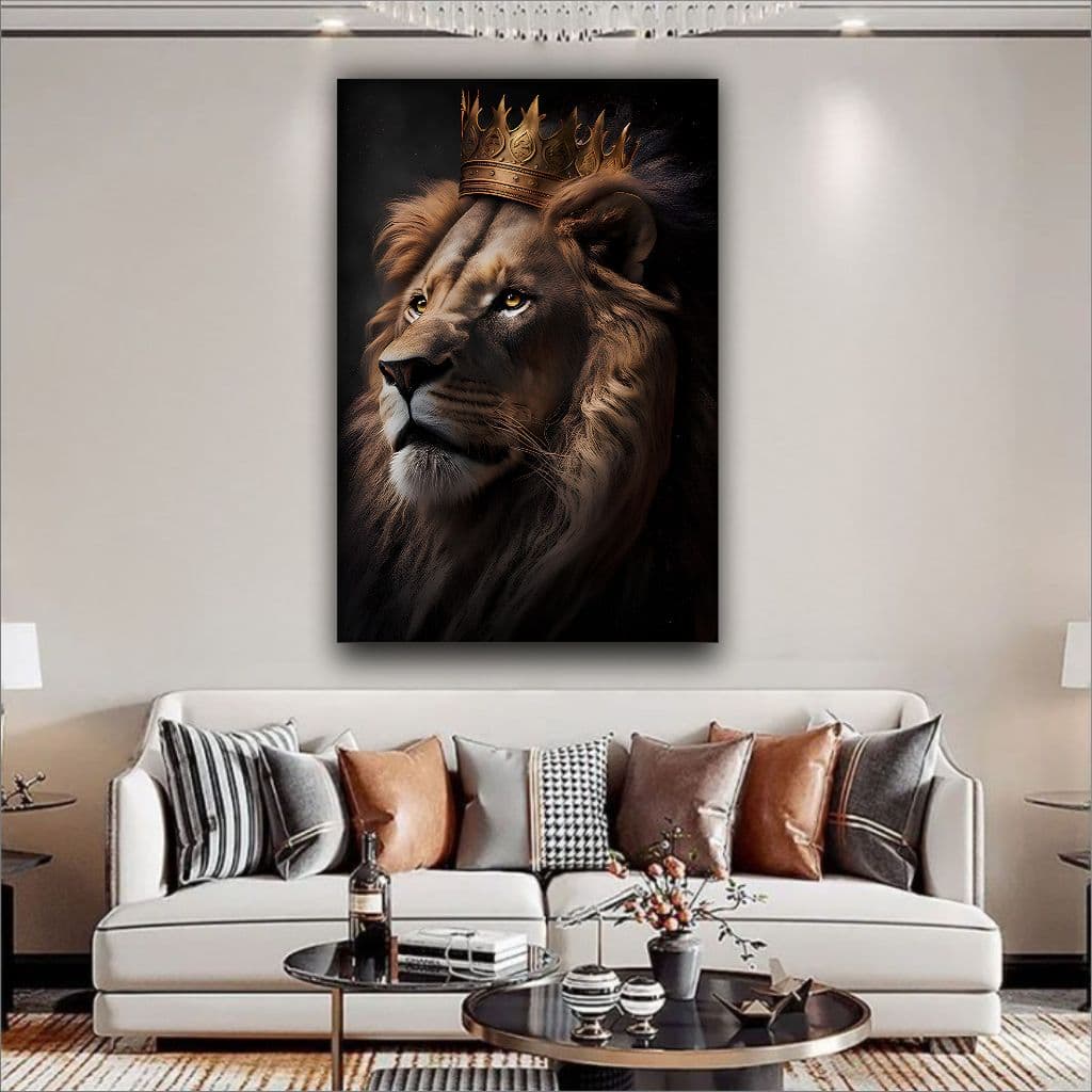 Quadro Decorativo Leão Majestade Luxo Sala Quarto 1 pç