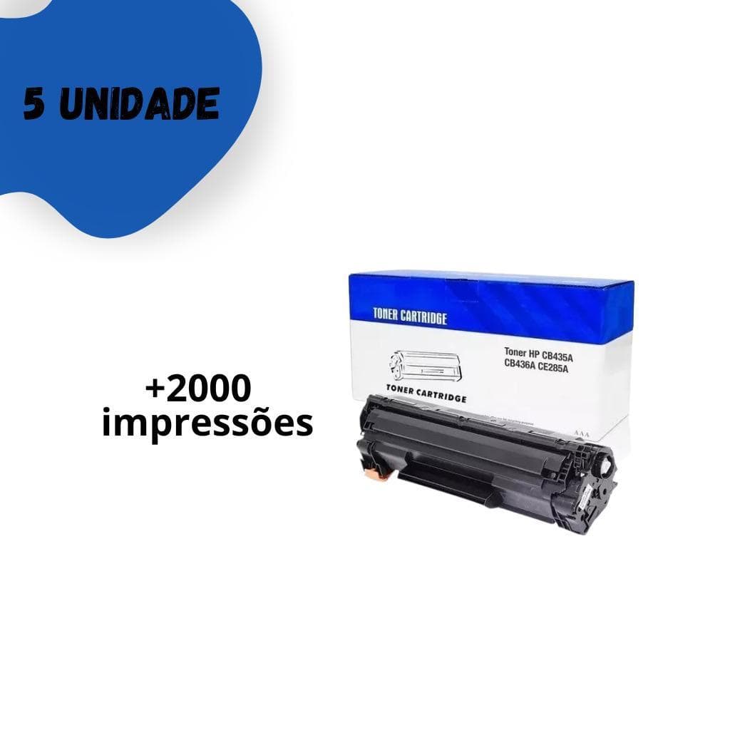 Kit Com 5 Toner Universal 435a/436a/285a/278a Compatível Rendimento 2000 Folhas