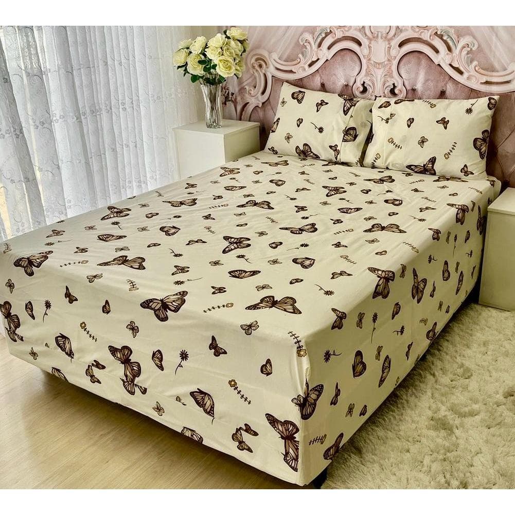 Jogo Cama Box Conjugado Casal Menor 3 Pçs Percal 180 Fios
