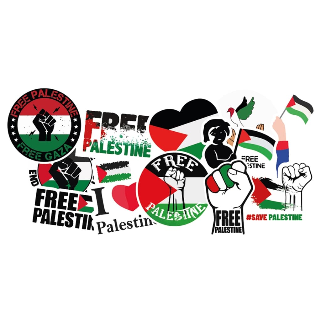 12x Stickers Adesivos Liberdade Palestina, Free Palestine