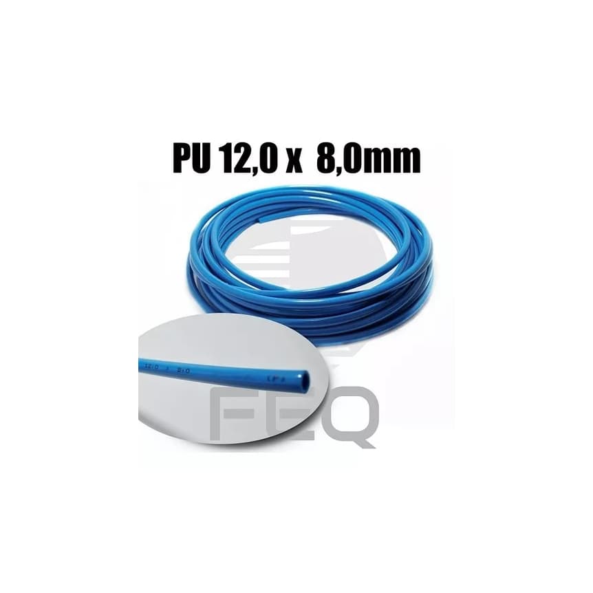 Mangueira Poliuretano Pneumática Tubo Pu 12x8mm Pu Azul Venda Por Mt