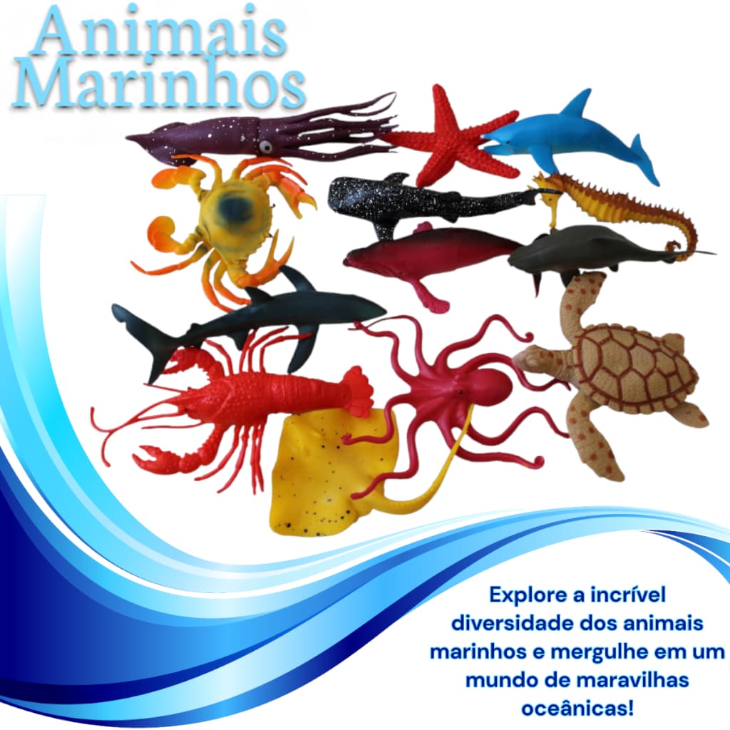 Animais Marinhos Brinquedo Infantil Aquatico Grande e Divertido