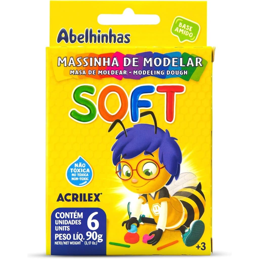 Massa Para Modelar Soft Com 6 Unidades - ACRILEX