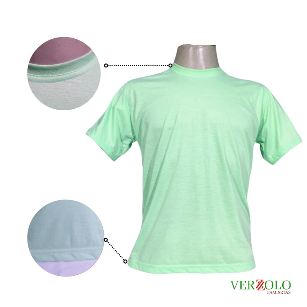Camiseta Verde Claro VERZZOLO 100% Poliéster Sublimação Personalização
