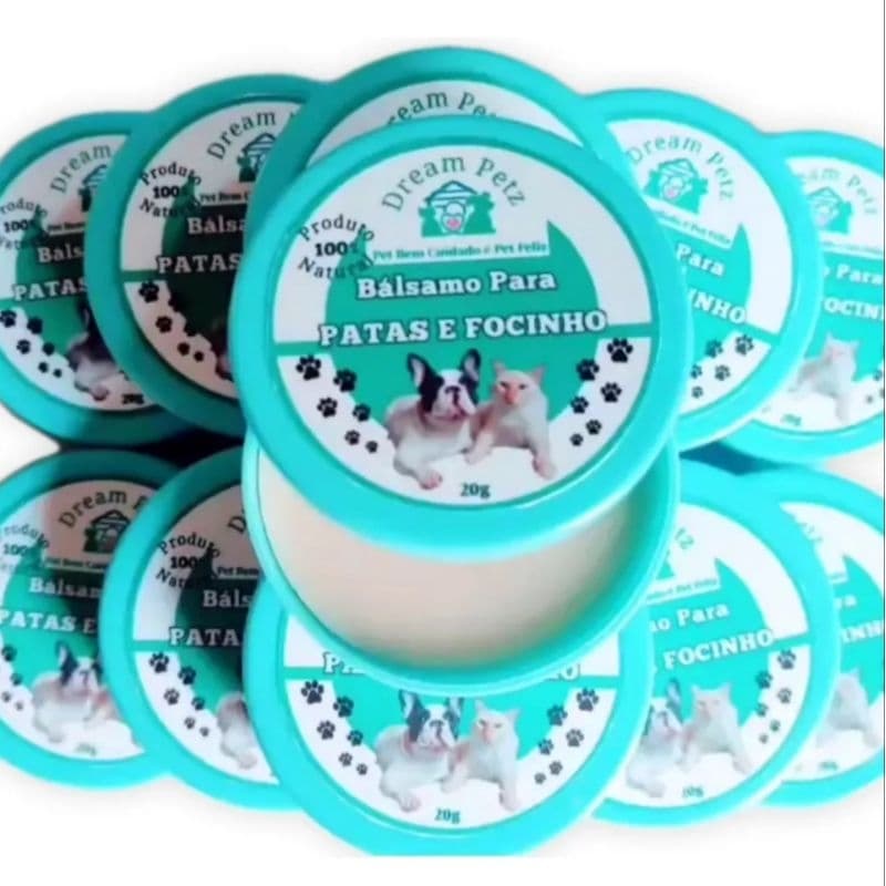 Kit 2 unids Hidratante Patas e Focinho Cachorro e Gatos 20g 100% Natural