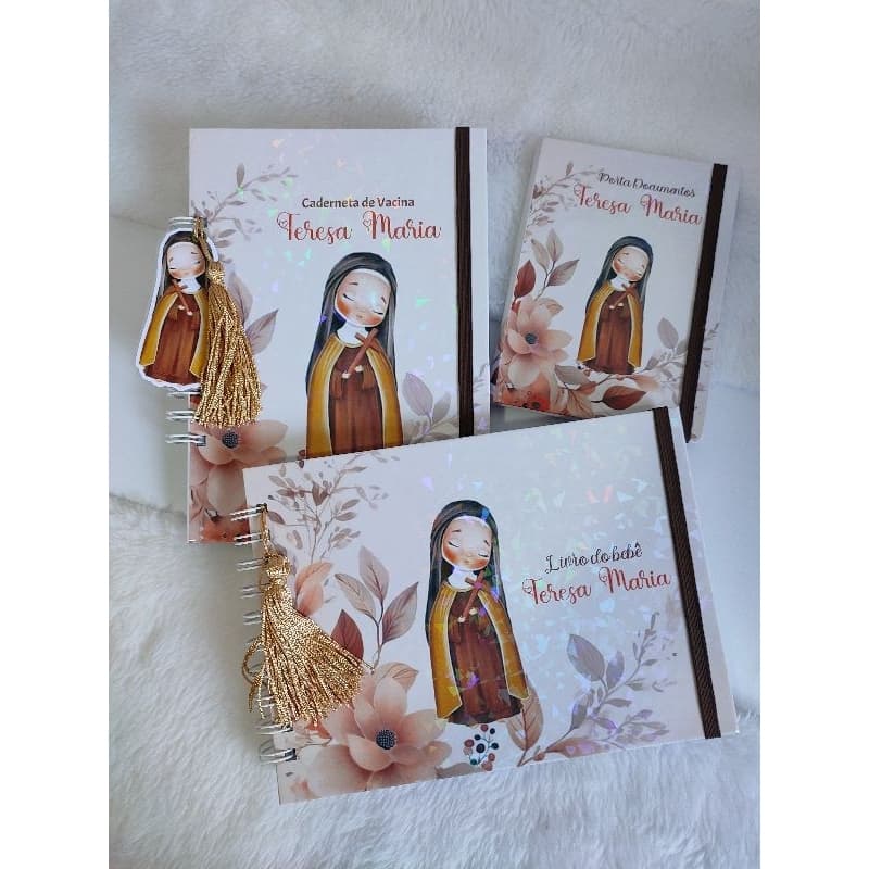 CADERNETA DE VACINA / PORTA DOCUMENTO / LIVRO DO BEBE / SANTA TEREZINHA / MENINA