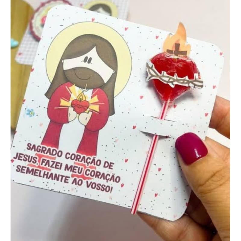 Lembrancinha Sagrado Coração para Pirulito