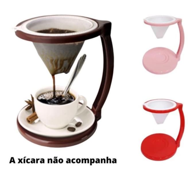 Conjunto Para Café Prático Com Suporte Desmontável E Filtro Injetemp - Produto Premium com Envio Imedito - Tamanho 100 - Não Acompanha Xicara.