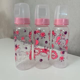 Kit com 6 mamadeiras barato bico silicone 240ml estampas sortidas orto ou redondo