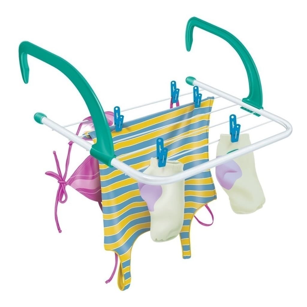 Varal Portátil Para Apartamento Secador De Roupas Prático e Retrátil Janela e Parede Varal Dobrável