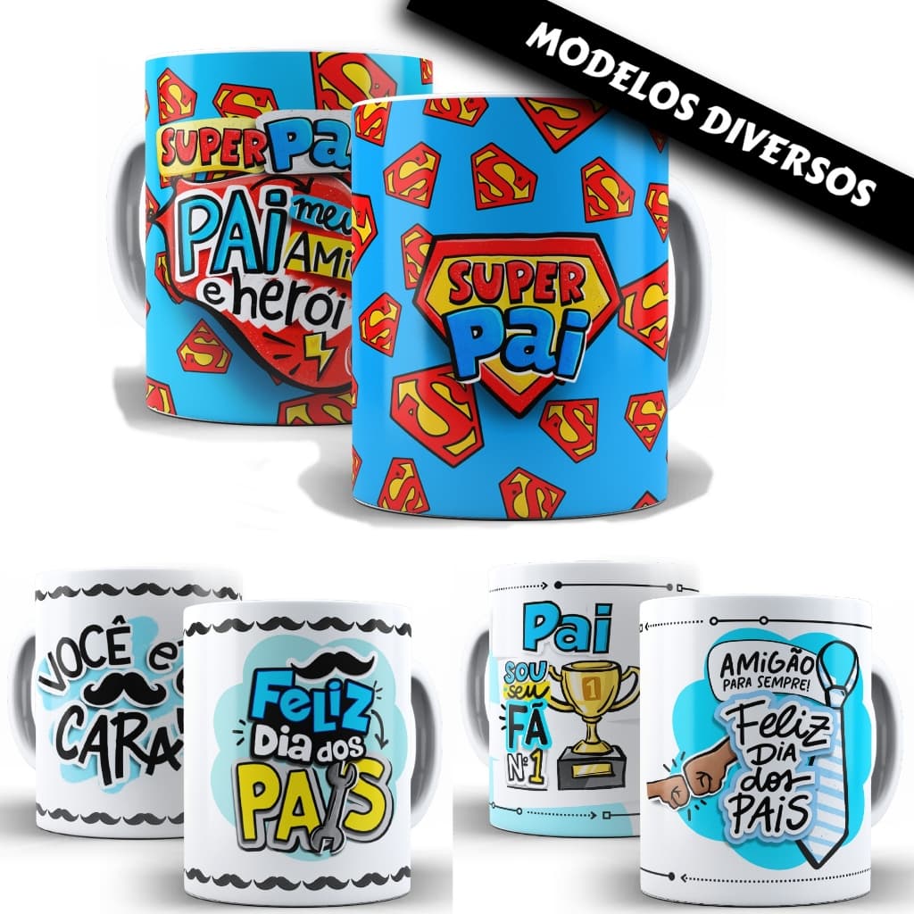 Caneca Personalizada Presente Dia Dos Dia dos Pais Papai Pai Padrasto Avô  Modelos Diversos - 325 Ml Oferta