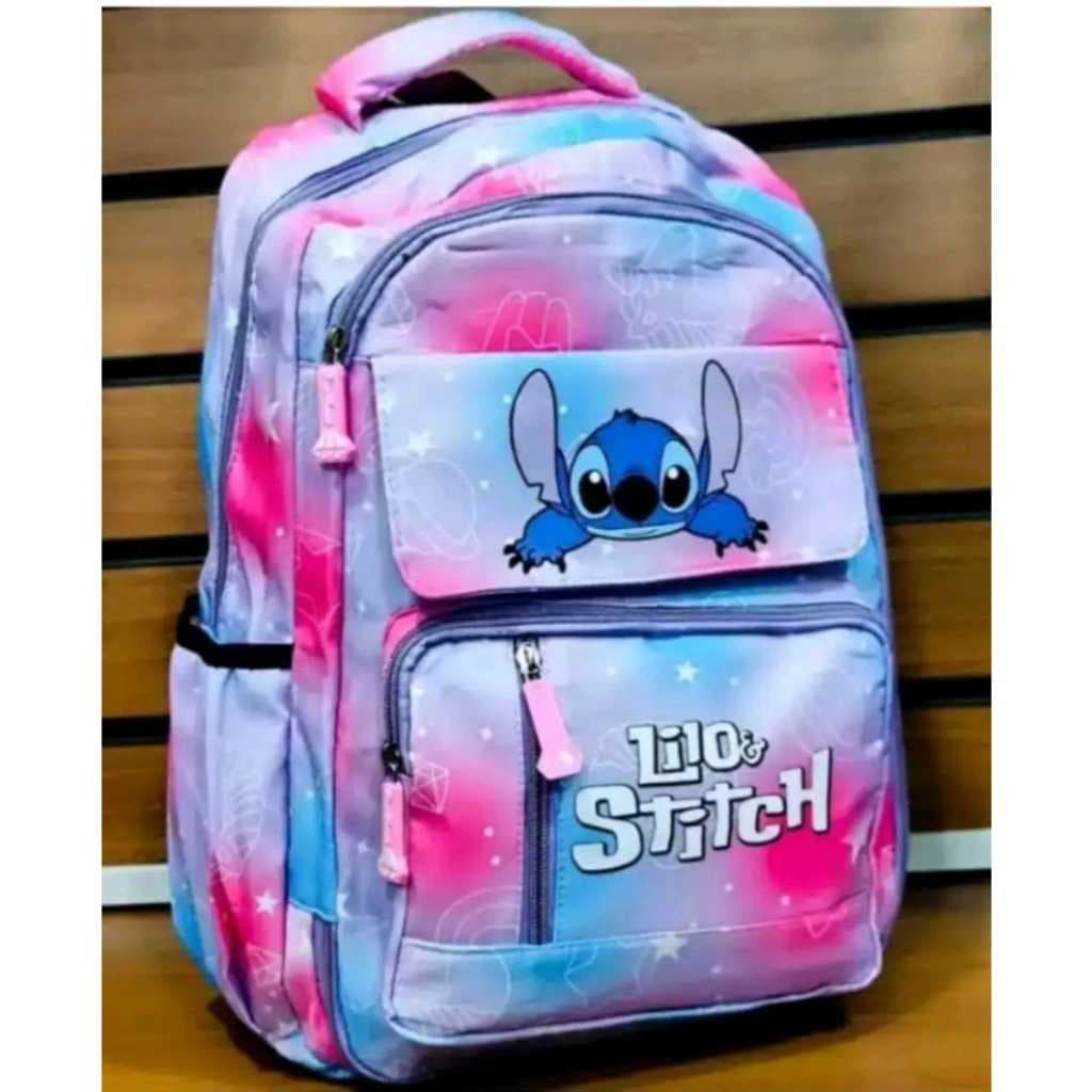 Mochila Grande Nylon Impermeável Escolar Faculdade Femenina - stitch mochila infantil