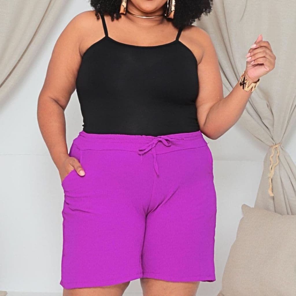 bermuda feminina shorts plus com bolso