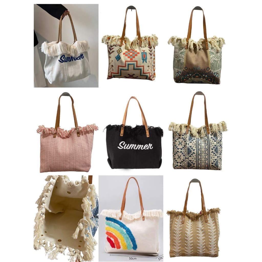 Bolsa Tecido Bolsa Feminina Alça Transversal de ombro Moda Praia media Tecelagem e Bordado