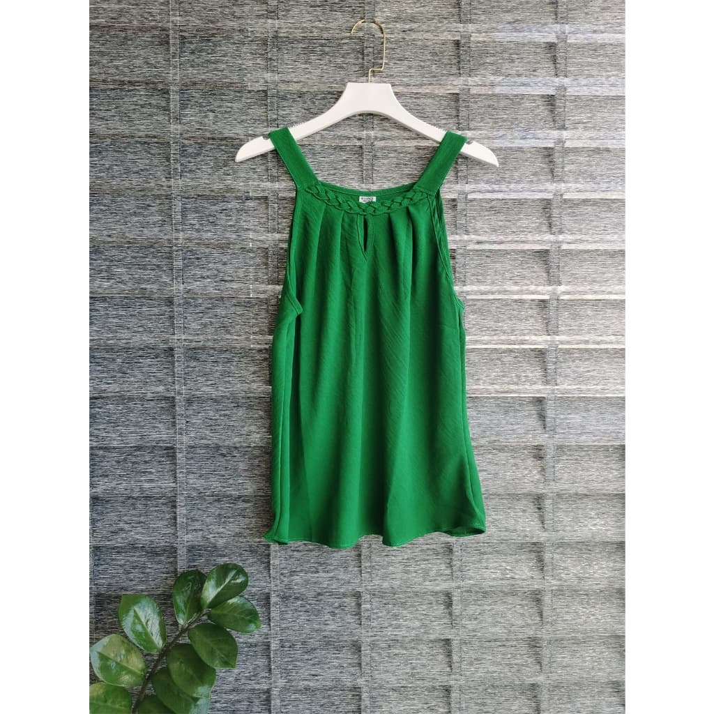Blusa Regata Feminina Alça Larga Grossa Duna Tendência Regata Lisa Básica Elegante Moda Blogueira Detalhes da trança