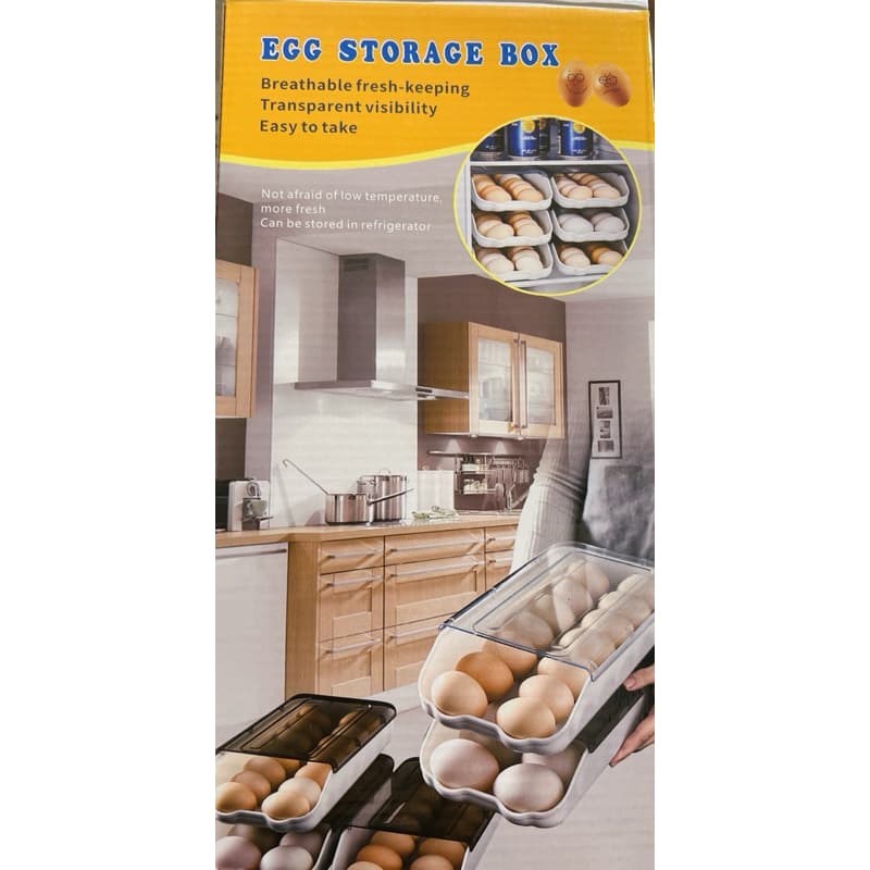 Organizador de Ovos Roll Clear Fresh  14 unidades Branco Fechado
