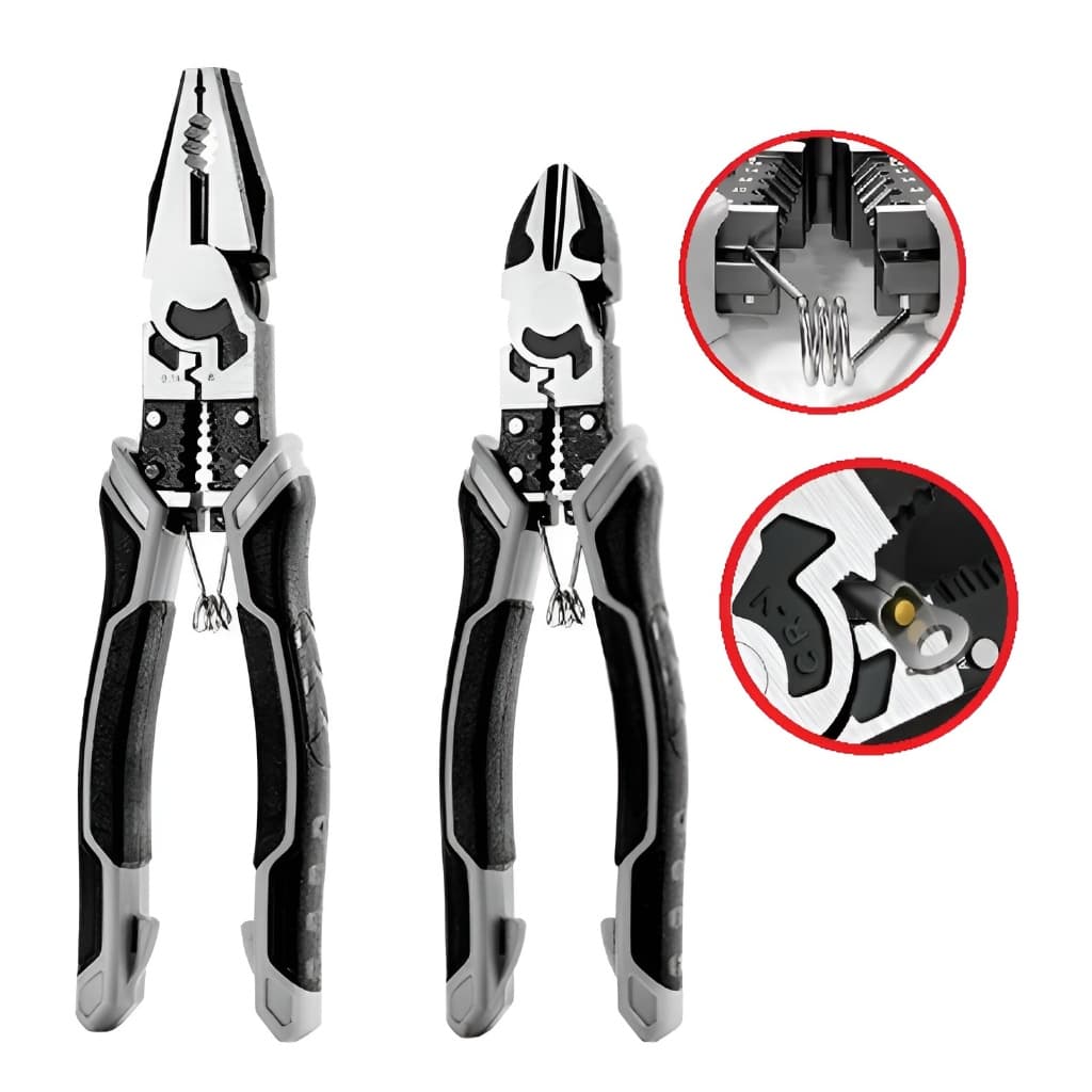 Kit 2 Alicates  1º universal 8,5 polegadas + 2º Alicate de corte diagonal 7,5 pol forte Titanium