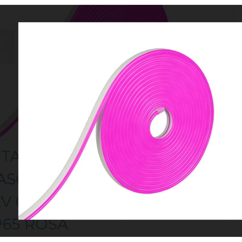 Fita led neon 120 leds 5 metros/ rolo ip65 rosa/pink