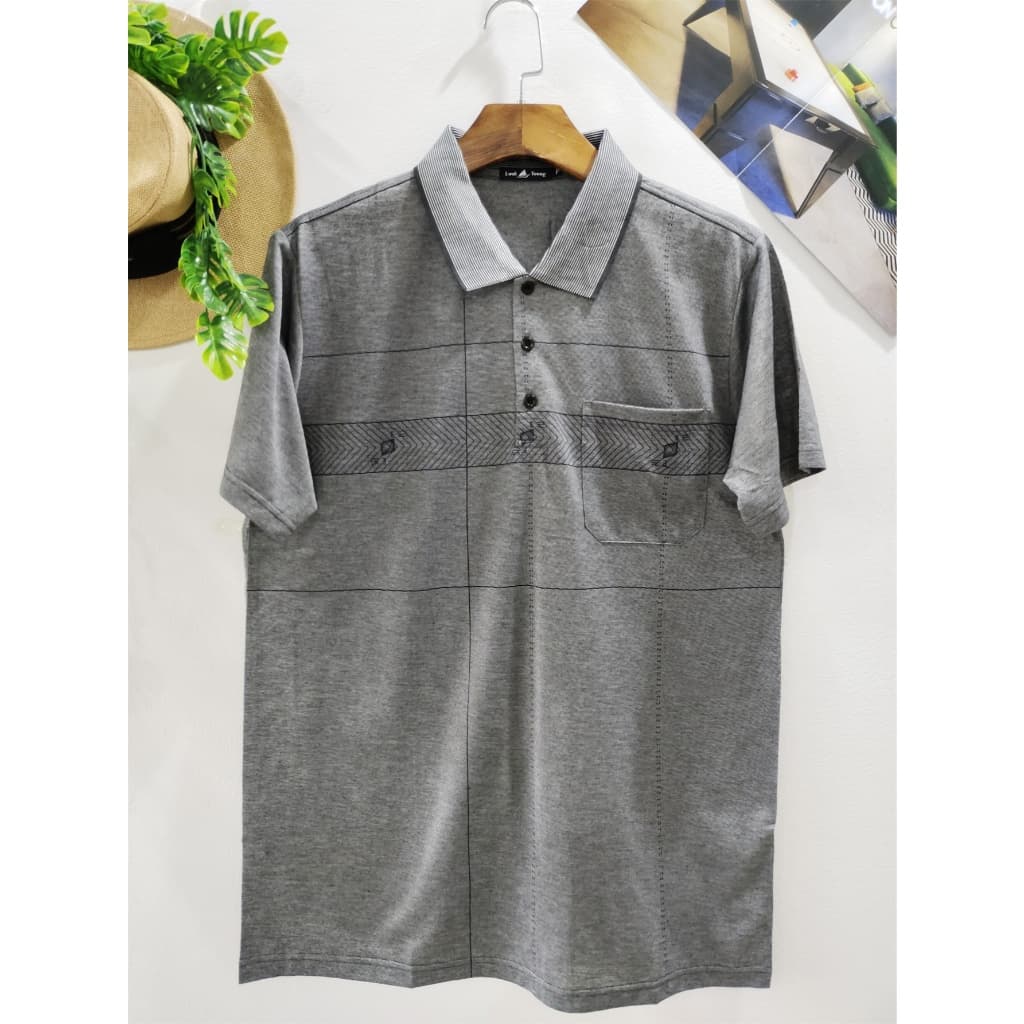 Camisa polo masculina verão 2023 com botão e elástico