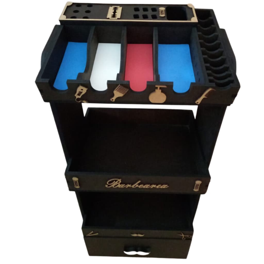 Carrinho Auxiliar Para Barbearia MDF