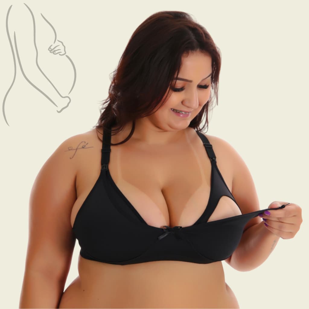 Sutiã de Amamentação Plus Size Básico Liso Maternidade Pós Parto Confort