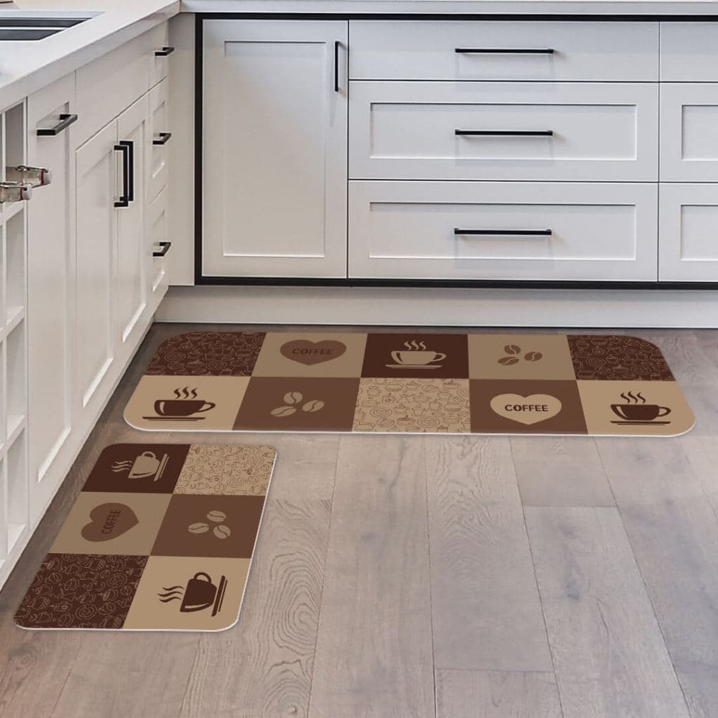 Jogo de 2 Tapetes para Cozinha Coffee Antiderrapante - Home Decor