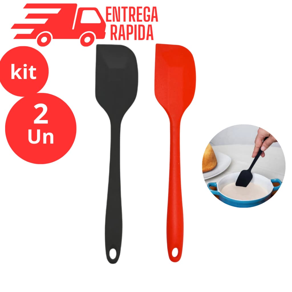 KIT 2 ESPÁTULA SILICONE 28,5 cm ESPATULA PÃO DURO SILICONE CASA COZINHA BUFFET  RESTAURANTE CONFEITRARIA BOLO BRIGADEIRO