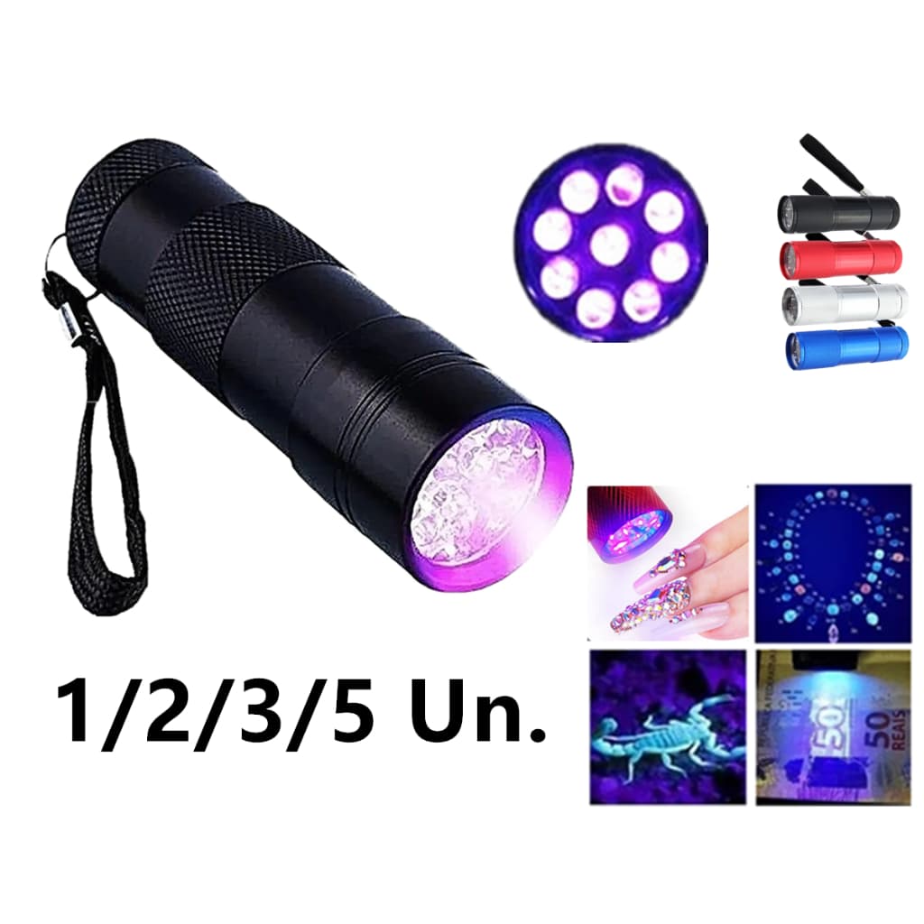 Lanterna Luz Led Negra Ultra Violeta Uv Detecta Nota Urina Gato Escorpião Seca Gel