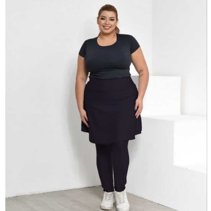 Calça Saia Fitness Plus Size Moda Evangélica G1 G2