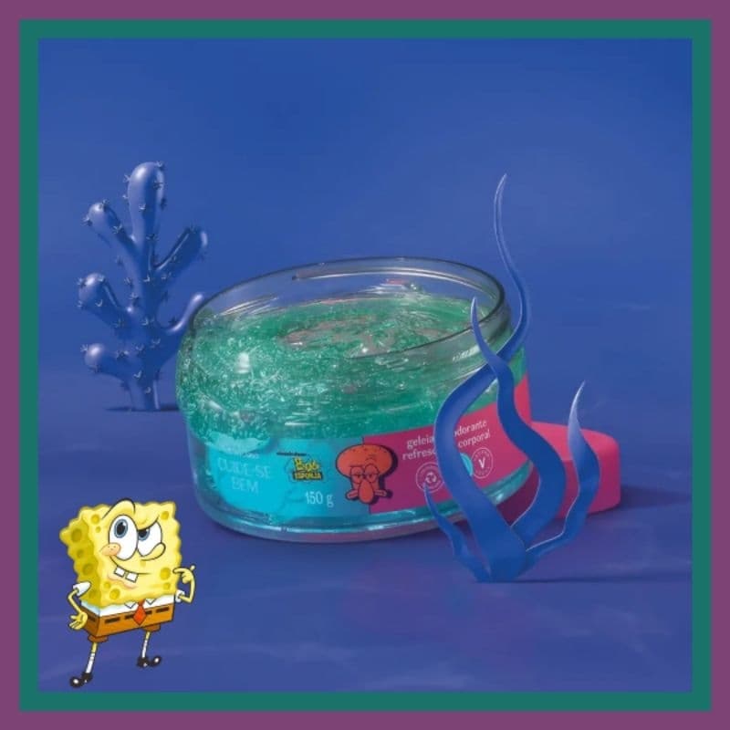 Geleia Desodorante Refrescante Corporal Cuide-se Bem Bob Esponja Lula Molusco 150g