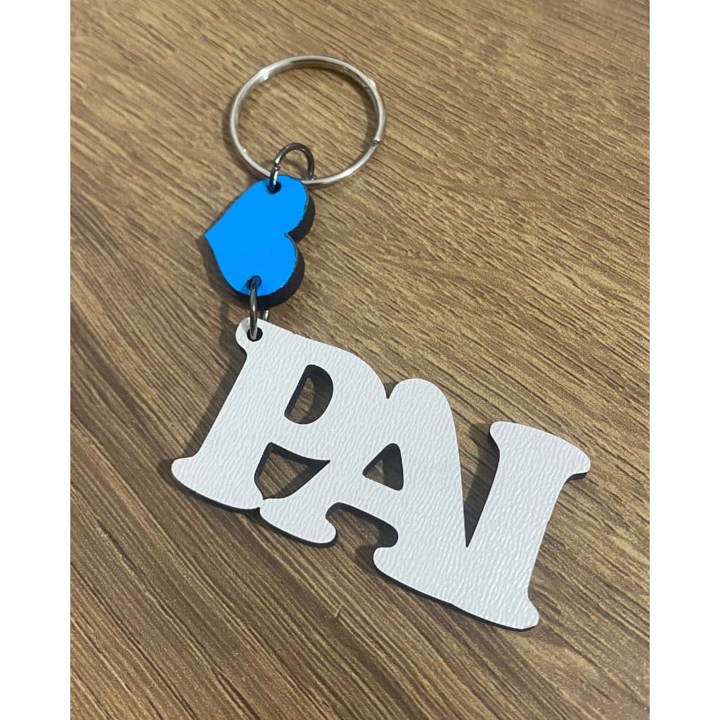 50 Chaveiros Mdf Coração De Pai Lembrancinha Dia Dos Pais