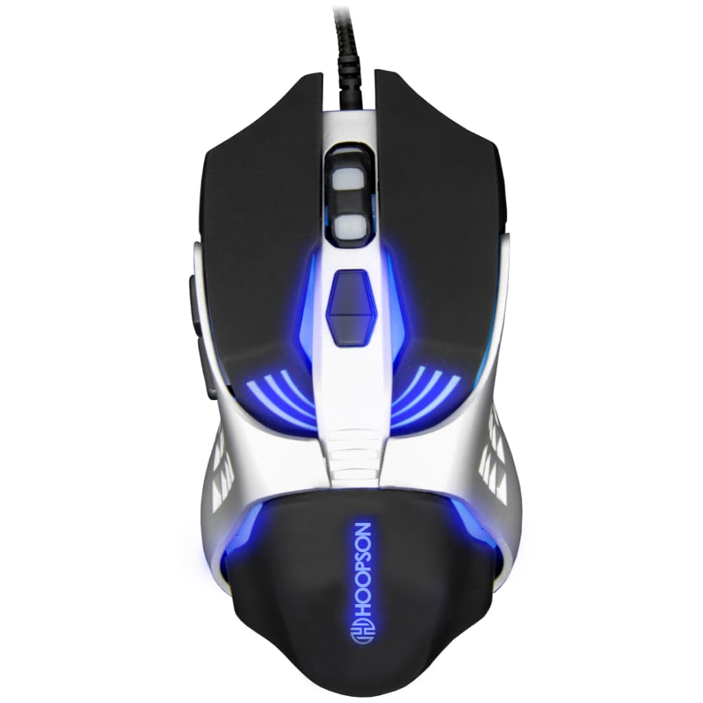 Mouse Gamer Preto E Branco Com Led - Msg-200-cz Hoopson