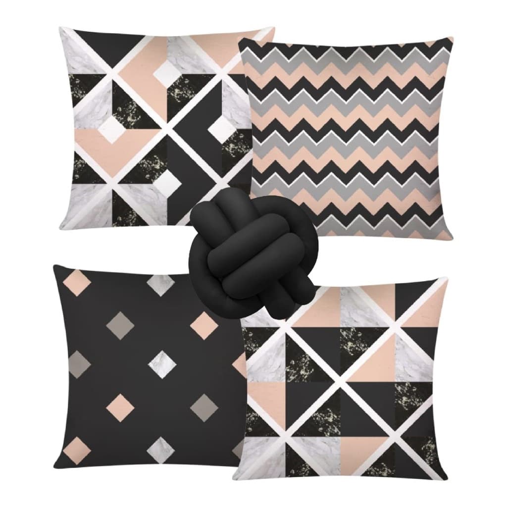 Kit 4 Capas De Almofadas Modernas 42x42 + 1 Almofada Nózinho-Opções Lindas e Sofisticada