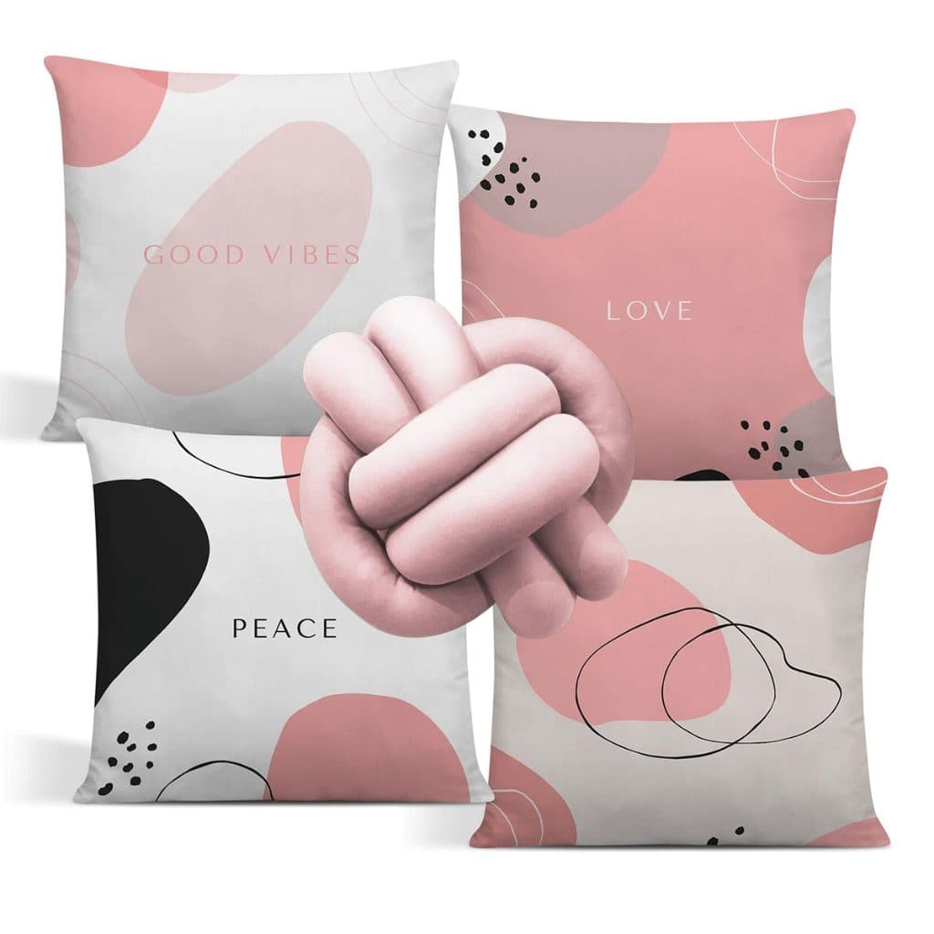 Kit 4 Capas De Almofadas Modernas 42x42 + 1 Almofada Nózinho-Opções Lindas e Sofisticada