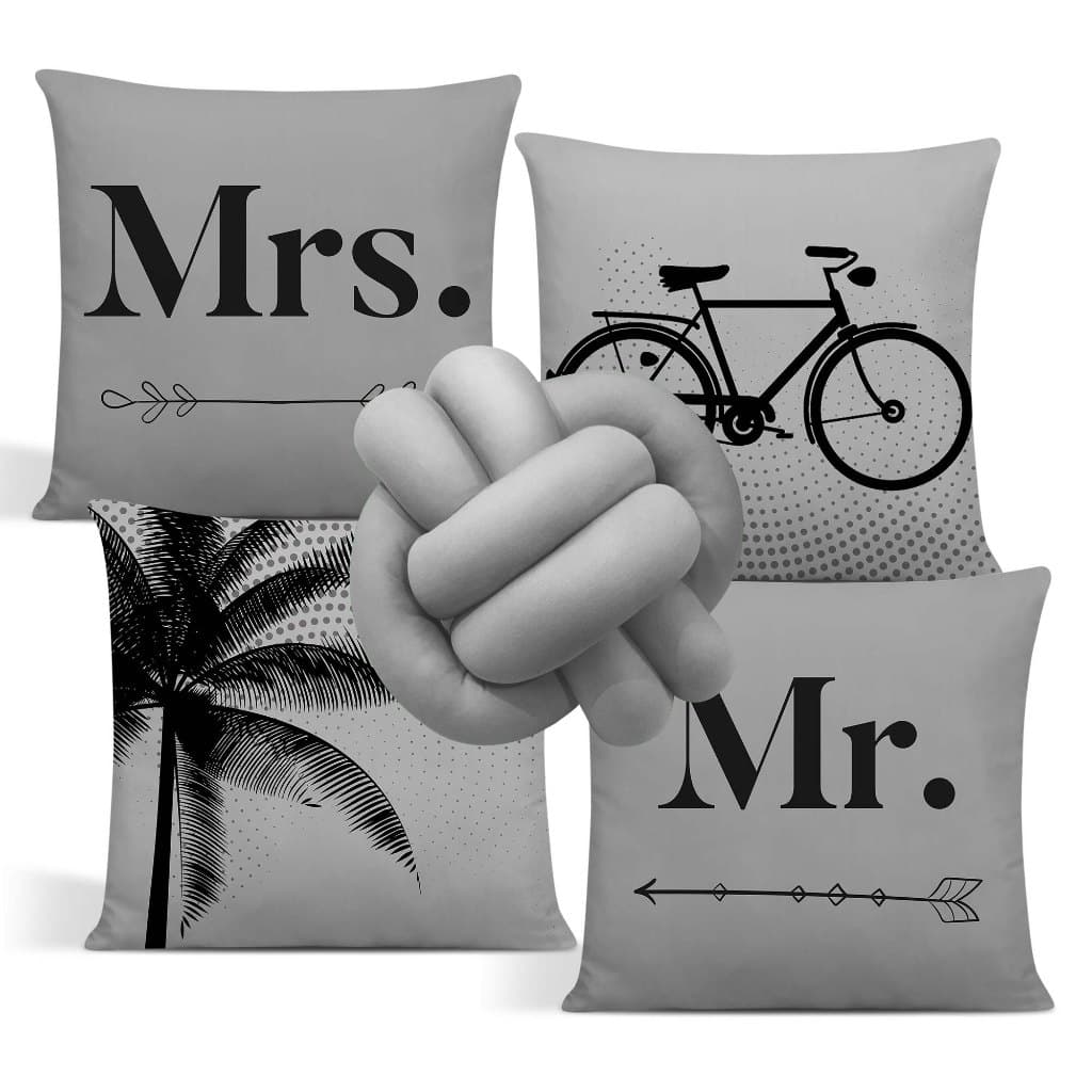 Kit 4 Capas De Almofadas Modernas 42x42 + 1 Almofada Nózinho-Opções Lindas e Sofisticada