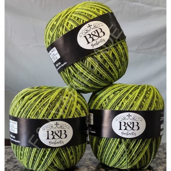 2 Barbantes Tipo Barroco Verde Folha Degrade b&b 200Gr/226mts