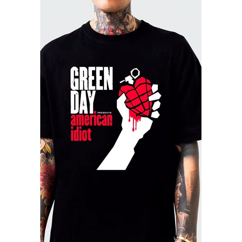 Camiseta Green Day - American Idiot Consulado do Rock camiseta de banda camiseta de rock punk rock