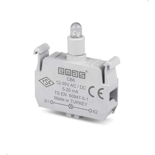 Bloco de Iluminação LED Vermelho 12V 30V CA CC PARA BOTÕES CB6