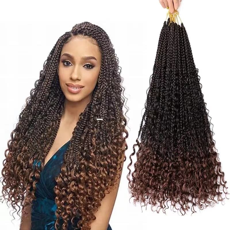 Cabelo Crochet Goddess Box Trança Braid 24" 300g Pacotão braids com cachos prontas