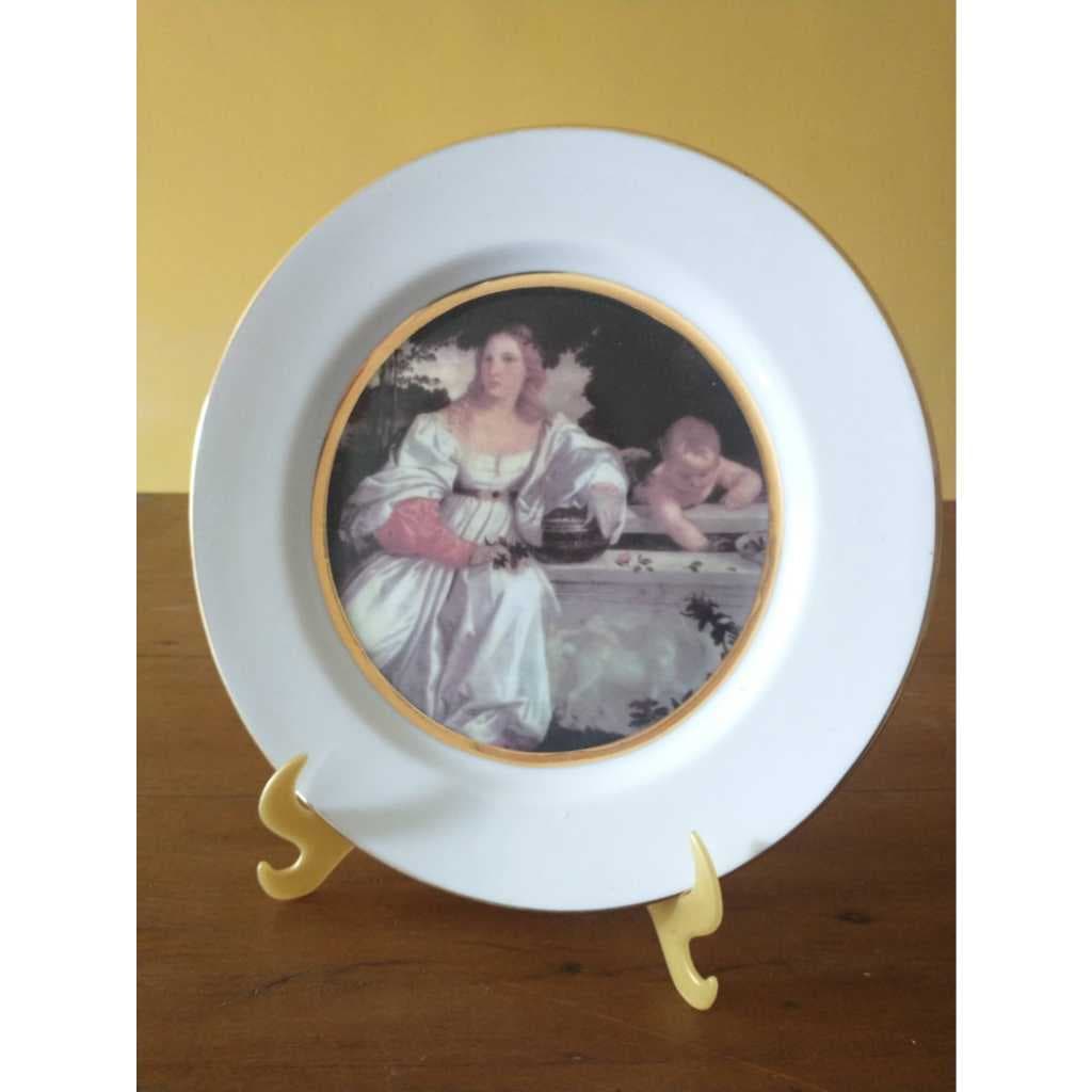CHINA, PRATO DECORATIVO, Cena da pintura Vênus e a Donzela (Ticiano), 25cm, Década 80/90, USADA, ITEM DE COLEÇÃO, LER ANUNCIO ABAIXO, Excelente estado de conservação, Acervo